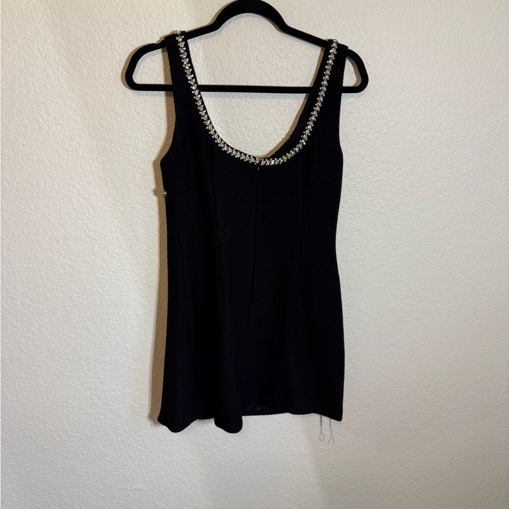 Self-Portrait Black textured wool Mini Dress - Picture 12 of 13